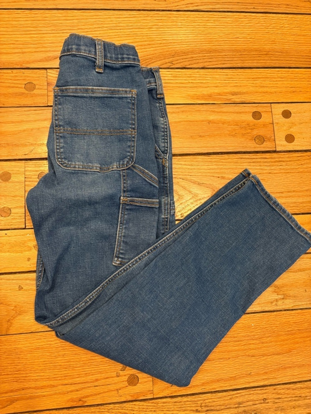 Abercrombie kids Blue Loose Utility Carpenter Jeans Classic workwear  size 13/14